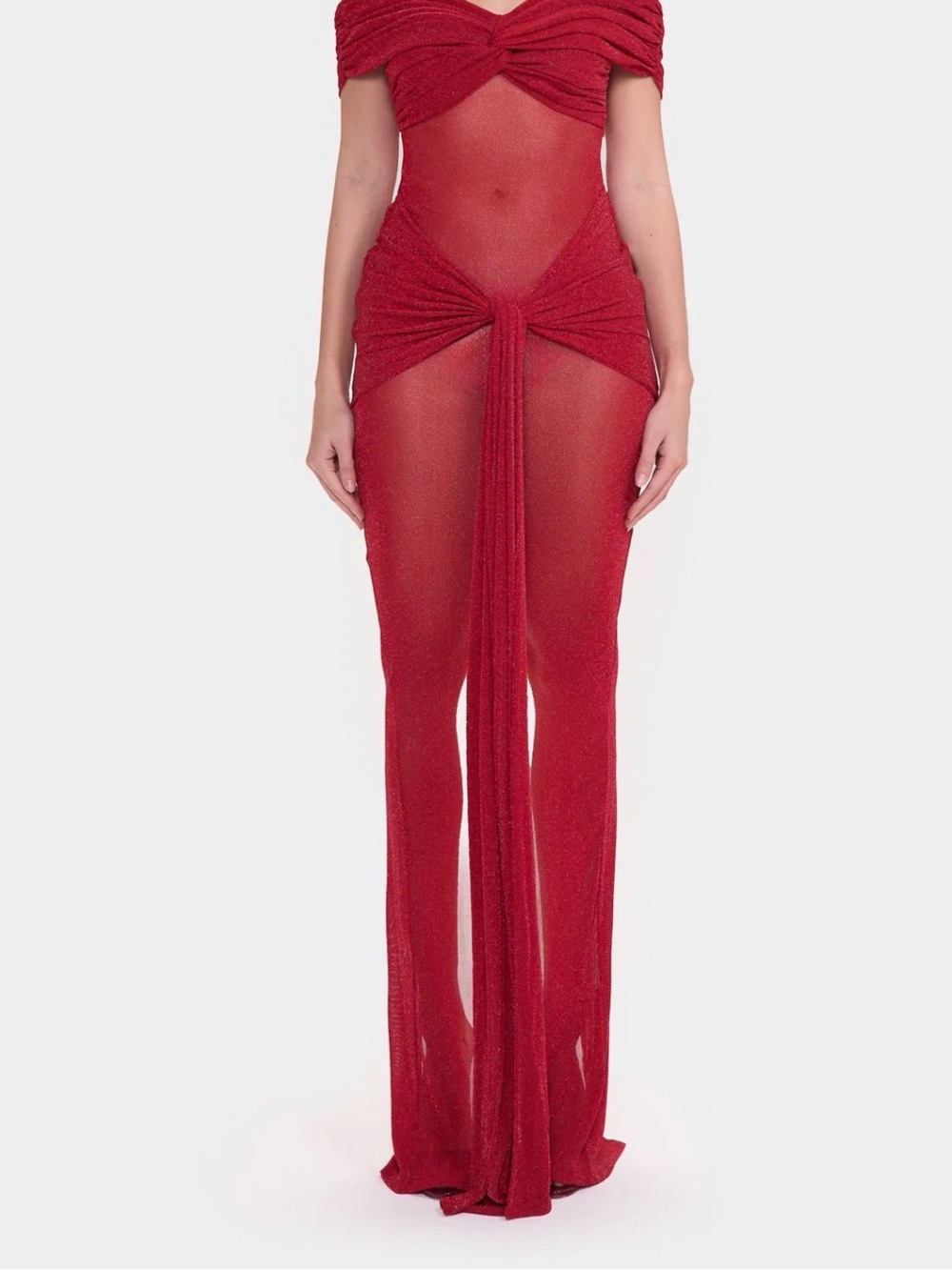 Red Wrap-Style Women's Dress